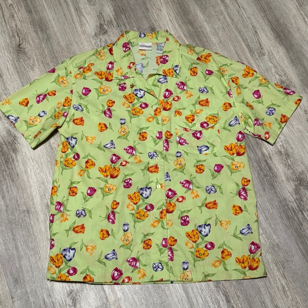 Bobbie Brooks vintage 1980's floral shirt size large